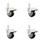 Service Caster 3.5 Inch 316SS Black Polyurethane Swivel 10mm Stem Caster Set Lock Brake SCC SS316TSTTL20S3514-PPUB-BLK-M1015-4 - alternate 1
